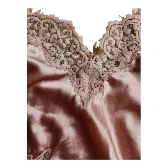 Free People Intimately pink lace camisole ladies satin cami Size M nwot - Picture 3 of 9